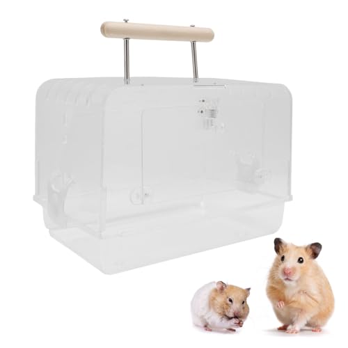 HEEPDD Kleinstierträger Käfig, Hamsterträger Käfig Tragbare Kleine Tiere mit Reisebehäuse Klares Acryl -Multifunktional -Pet -Ausgangskäfig durch. von HEEPDD