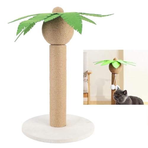 HEEPDD Kratz Pfosten Katzen Baum, Sisal Stoff Kokosnuss Baum Form Katzen Kratz Turm mit Integriertem Brett Platz Sparend für Indoor-Kätzchen von HEEPDD