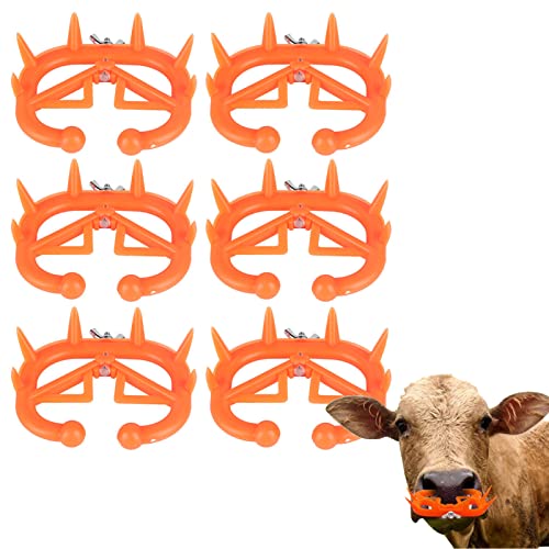HEEPDD Kuh absetzen, 6 Stücke Nutztier absetzen Kuh Nasenring Kunststoff Entwöhnung Ausrüstung für Kuh Vieh verhindern Saugen von HEEPDD