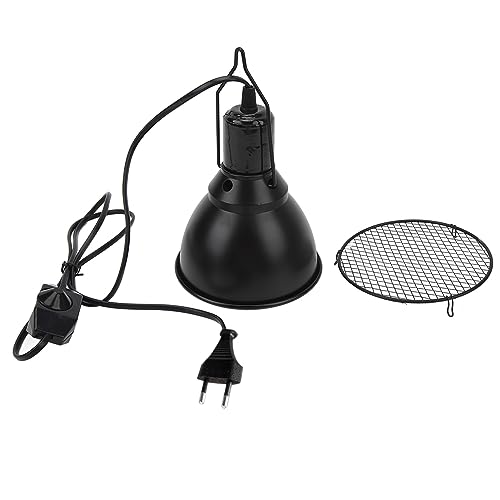 HEEPDD Kuppel-Reptilienlampe, Reptilien-Wärmelampenhalterung mit E27-Sockel und Anti-Verbrühungs-Abdeckung für UVB-Glühbirne, Wärmelampe (ohne Glühbirnen) (EU-Stecker 250 V) von HEEPDD