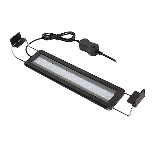 HEEPDD LED-Aquariumleuchte, 3 W, 36 Lampenperlen, Schwarz, 3-stufig Verstellbare Aquariumleuchte mit Ausziehbaren Aquariumhalterungen (EU-Stecker 220 V) von HEEPDD