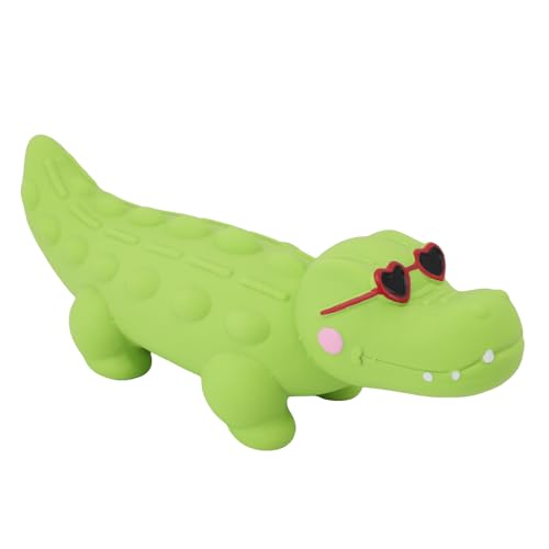 HEEPDD Latex Hundekauen Spielzeug Quietschende Zähne Putzen Weiche Tiergeformte Haustier -Kauspielzeug für Zahnen Welpen mit Knusprigem Klang Lindert Einsamkeit Fördern die (Krokodil) von HEEPDD