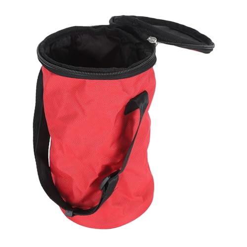 HEEPDD Leckerli-Tasche für Hunde mit Großer Kapazität, Oxford-Stoff, Tragbar, Faltbar, Aufbewahrungstasche für Katzenfutter, Leicht und Tragbar für Wandern, Camping (Rot) von HEEPDD