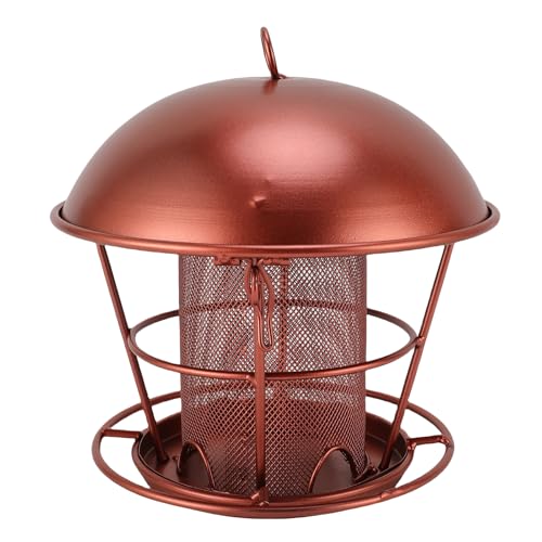 HEEPDD Metallvogelfutterhäusch Zum Außenbereich, Garten Hinterhof Hanging Iron Birdfeeder mit Großem Runden Kuppel Design Leicht zu Hängen und zu Reinigen 7.48x7.87in von HEEPDD