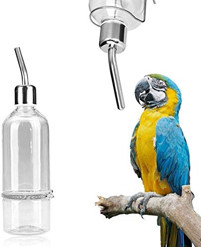 Pet Waterer Feeder, Edelstahlkugelnippel Automatische Kaninchenfütterung Papagei Vogel hängen Wasserfütterungsflasche Kein Tropfspender für Kleintiere Vogel Hamster Kaninchen(S.) von HEEPDD