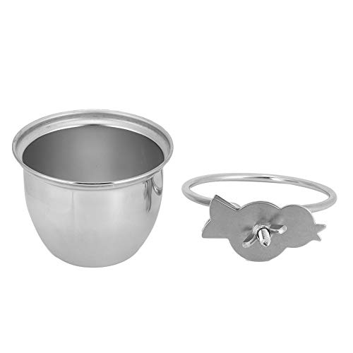 HEEPDD Pet Parrot Food Bowl, Edelstahl-Vogelfutter-Futter- und Wasser-Coop-Cup-Feeder mit Klemmhalter-Käfigzubehör(8.5cm) von HEEPDD