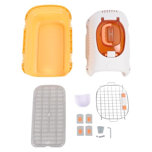 HEEPDD Plastik Haustier Zwinger Hunde Reiseträger Plastik Hundekiste Kunststoff Haustierträger Airline-zugelassen mit Oberlichtern und Griff für Kleine Hunde Katzen 19,69 X 12,99 X (Yellow) von HEEPDD