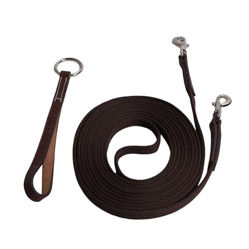 HEEPDD Premium Horse Lunge Line Horse Training Seil Zeilung 25 'flaches Baumwollnetz mit Soliden Messing -Schnappgummi -Stopp für Reittrainingskontrolle von HEEPDD