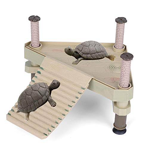 HEEPDD Reptilien schwimmende Plattform, Schildkröten Frosch Plattform mit Rampe Ladder Terrarium Tank Zubehör für kleine Haustiere Sonnenbaden Ruhe Spielen von HEEPDD