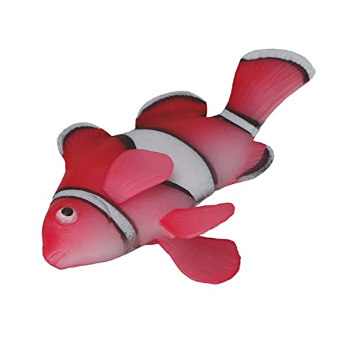 HEEPDD Schwimmender Aquarien-Clownfisch Harmloser Clownfisch, der in hitzebeständigem Silikon schwimmt rot von HEEPDD