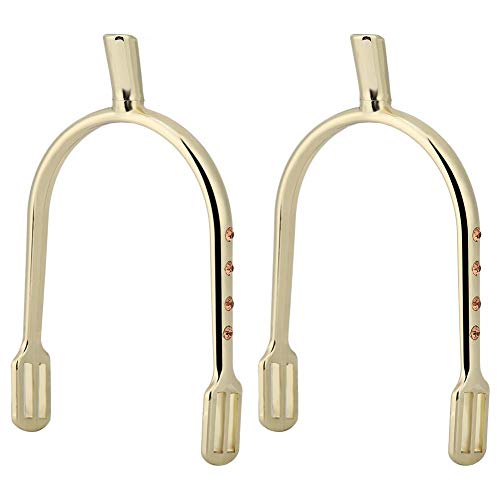 HEEPDD Sporen für Damen, verchromt, Zinklegierung oder Kupfer, Beschichtung von gelben Riemen mit Strass-Dekoration für Damen, Mädchen [Gold] von HEEPDD