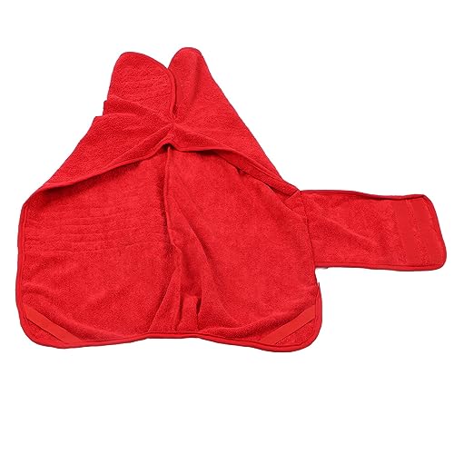 HEEPDD Super Saugfähiger Haustier-Bademantel für Hunde und Katzen, Schnell Trocknender Mantel mit Vollem Wickeldesign (Rot) von HEEPDD