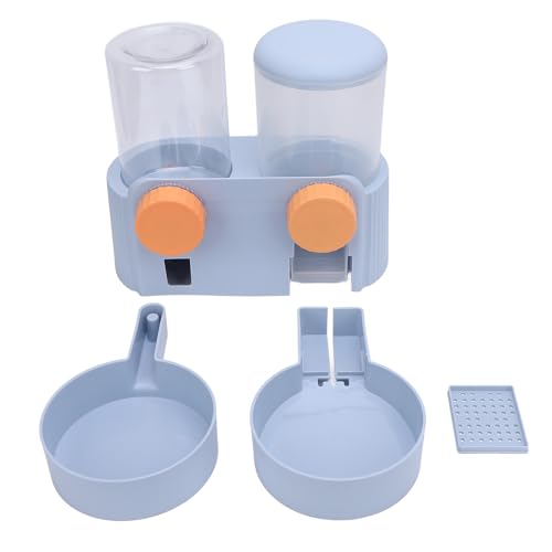 HEEPDD Tierfutternapf, Großes Fassungsvermögen, Intelligentes Dual-Napf-Design, Tierfutter-Wasserflaschenspender, Multifunktionales Hängendes Haustier-Automatik-Selbstfütterungs- und (Blue) von HEEPDD