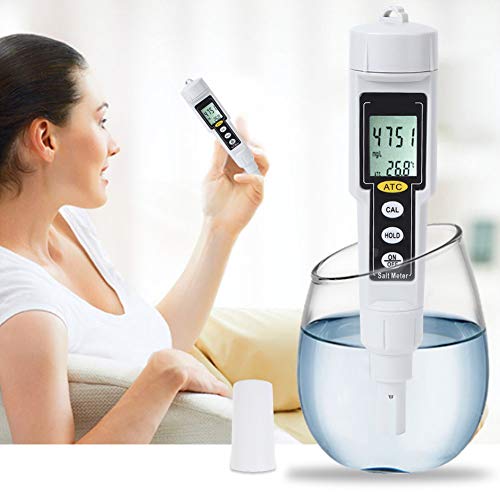 HEEPDD Tragbares Digitales Salinometer, Salzgehaltstester für Salzwasserpool, LED-LCD-Doppelanzeige, Handheld-Design, Anwendbar für Leitungswasser, Reines Wasser, Mineralwasser, für von HEEPDD