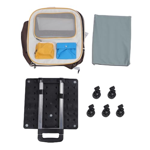 Haustierträger -, 2 in 1 Atmungsaktives Fenster Große Kapazität Tragbares Rolling Cat Dog Trägerbeutel Multifunktional Pet Carrier - mit Rädern für die Reise (Blue) von HEEPDD