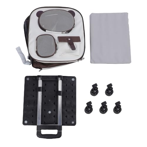 Haustierträger -, 2 in 1 Atmungsaktives Fenster Große Kapazität Tragbares Rolling Cat Dog Trägerbeutel Multifunktional Pet Carrier - mit Rädern für die Reise (Brown) von HEEPDD