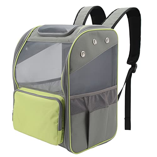 Haustierträger Rucksäcke, Tragbarer Hunde Tragetasche mit Sicherheitsleine Raumkapsel Design Verdickte Plüschmatte Faltbar Verschleißfest Katzenrucksack für Camping (Gelb) von HEEPDD