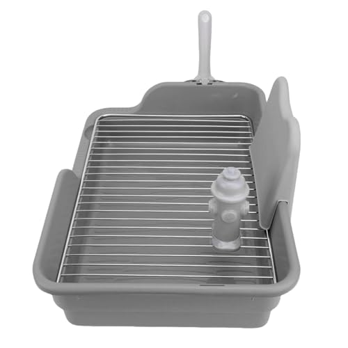 Hundeköpfchenschale, Innenpupftoilette mit Splash Guard Abnehmbares Netz Pee Pad Halter Innenhunde Badezimmer für Hausbrecher in Wohnungen Kleine Räume (Gray) von HEEPDD