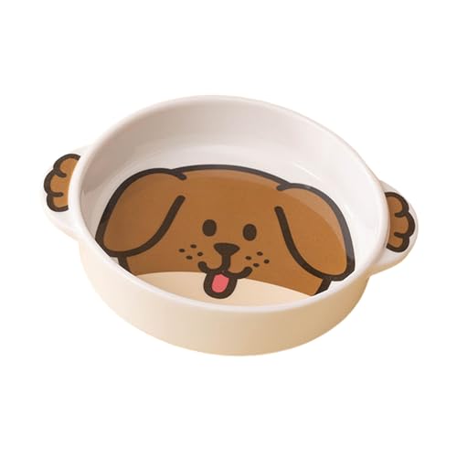Keramik-Futternapf für Katzen und Hunde mit Cartoon-Muster, Keramik-Hundefutternapf mit Großem Fassungsvermögen, Schutz der Halswirbelsäule, Auslaufsicher, Geeignet für den von HEEPDD