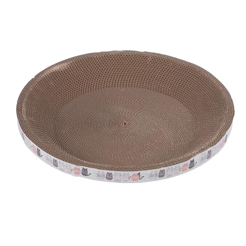 Kratzfeste und langlebige Pappschüssel für Katzen mit integriertem Design, Stressabbau, geräumiges Design für gesunde Nägel, langlebige Nutzung (rund, 44,5 cm) von HEEPDD