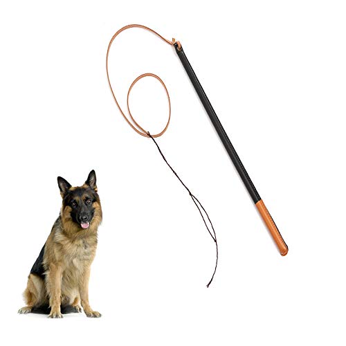 Leder Training Hundepeitsche, Hund Rührpeitsche Fledermaus Leder Protect Pet Leashes für mittelgroße große Hunde von HEEPDD