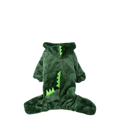 Niedlicher Dinosaurier-Kapuzenpullover für Hunde und Katzen, Hundebekleidung, Dinosaurierform, Weiches Korallenvlies, Winterkostüm, Hundezubehör (Dinosaurier XS) von HEEPDD