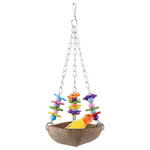 Papagei Nest,Natürlich Kokosnuss schalen Nest Acryl Schaukel Hängematte Spielzeug füttern Anlage für Papagei Vogel WellensittichSpielzeug Papagei Nest,Natürlich Kokosnuss schalen Nest Acryl Schaukel Hängematte Spielzeug füttern Anlage für Papagei Vogel WellensittichSpielzeug von HEEPDD