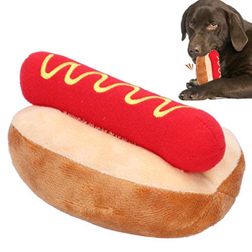 Plüsch-Hundespielzeug, Hot Dog Form Stofftiere Hund Quietschende Spielzeuge für Hunde Katzen von HEEPDD
