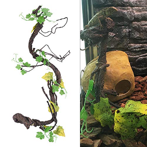 Reptile Peddigrohr, künstliches Rattan Klettern Dschungel Wand Biege AST Terrarium Käfig Nistplatz Dekor für Eidechse Spinne Chamäleon Schlangen Gecko andere Kleintiere [S] Äste & Hölzer von HEEPDD