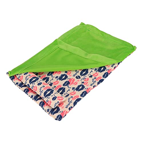 HEEPDD Reptilien-Schlafsack, Weiches und Warmes Bartagame-Bett für Bartagame-Leopard mit Decke und Kissen Wasserdichtes Reptilien-Schlafsack-Kissen mit Decke für Lizard Gecko (Lippenabdruck + grüne von HEEPDD
