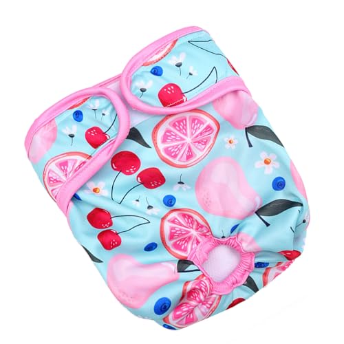 Sanitäre Unterwäsche für Hunde, atmungsaktiv, schnell absorbierend, Kleidung für Hunde, bequem und sicher, atmungsaktiv und saugfähig (Lemon Cherry XS) von HEEPDD