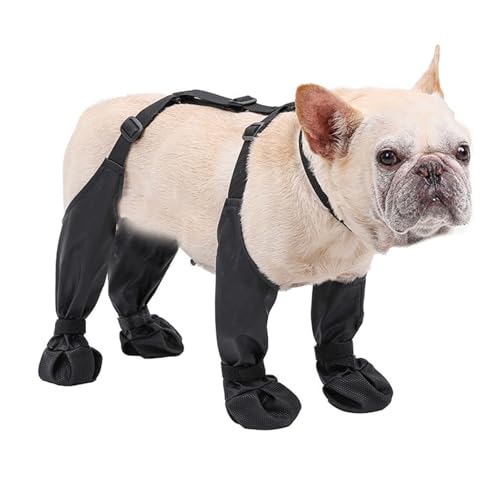 Strapsstiefel für Hunde, Hohe Hundestiefel, rutschfest und Wasserdicht, für Hunde, Leggings, Verstellbare Strapsstiefel für Hunde, Winter, Schnee, Regen, Wandern, Pfotenschutz (L) von HEEPDD