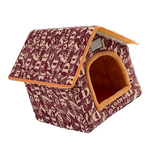 Tragbares Winterhaus für Haustiere, Abnehmbares, Waschbares Katzenhaus, Klassisches und Modisches Design, Geeignet für Hunde und Katzen, Langlebig und Langlebig (Rot mit Tragbares Winterhaus für Haustiere, Abnehmbares, Waschbares Katzenhaus, Klassisches und Modisches Design, Geeignet für Hunde und Katzen, Langlebig und Langlebig (Rot mit von HEEPDD