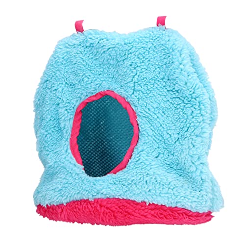 Vogel Hängende Plüsch-Winterhängematte für Haustier Vogel Papageien Sittich, Warm Sicher, Leicht Zu Mitnehmen, Hängespielzeug für Kleine Vögel, 21x19cm, 1.5oz (BLUE) von HEEPDD