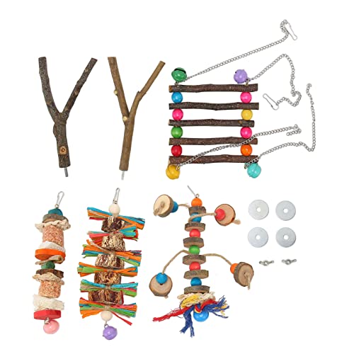 Vogel-Holzleiter Zum Aufhängen, Vogelleiter-Ständer, Einfach zu Bedienendes Haustier-Vogel-Kletter-Kauspielzeug, Buntes Schaukel-Vogelspielzeug, 6 Stück, Vogel-Holzleiter Zum Aufhängen, Vogelleiter-Ständer, Einfach zu Bedienendes Haustier-Vogel-Kletter-Kauspielzeug, Buntes Schaukel-Vogelspielzeug, 6 Stück, von HEEPDD