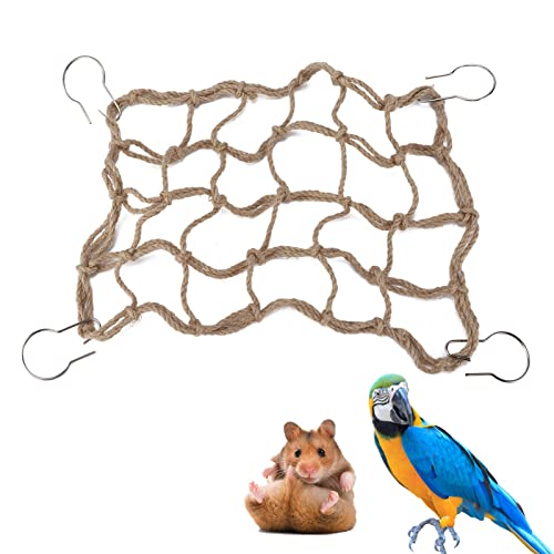 Vogel-Kletternetz, strapazierfähige Seilbrücke Barsch Spielzeug Dekor Kleintier Seilnetz Baumwolle Hanfseilleiter Haustier Vogel Kletterseilnetz für Kleintiere von HEEPDD