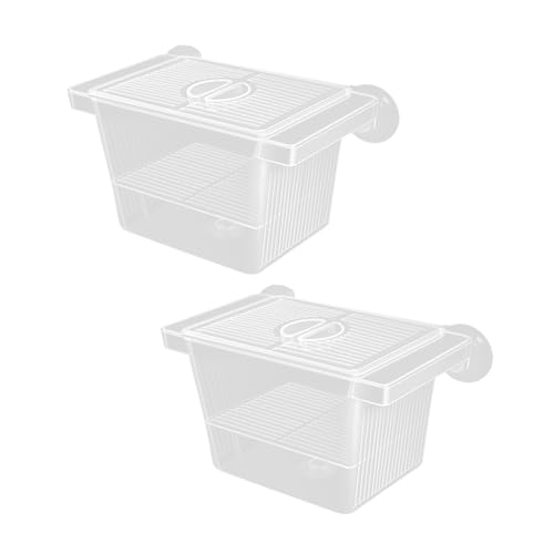 2 x transparenter Isolationsbehälter mit 2 Trennwänden für verletzte, schwangere Fische und Frittiere von HEEZOU