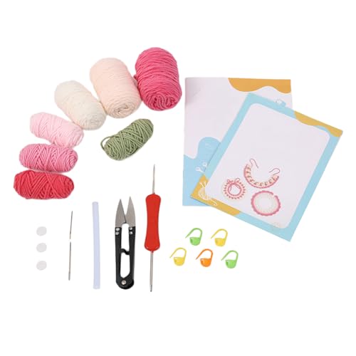HEEZOU Häkel-Lätzchen-Set für Anfänger, Kitting, Basteln, Häkeln, Haustier-Halswärmer-Set mit Schritt-für-Schritt-Videoanleitung (evtl. nicht in deutscher Sprache) von HEEZOU