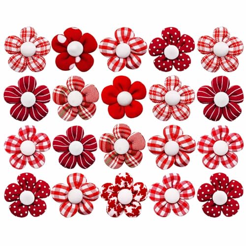 HEEZOU Valentines Blumen Haustierhaarties 20pcs Schöne Blumenhaarseile Haarstylingsbänder Für Hundekatzen Alle Größe Haustierkopfschmuck von HEEZOU