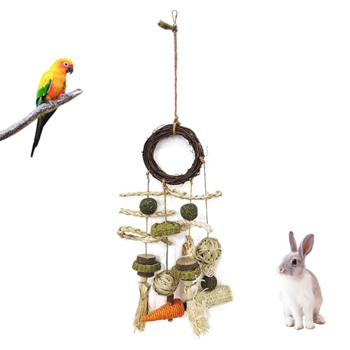 Hölzerne Kauschnur Spielzeug Für Kaninchen Hamster Mentale Stimulationspapageien Sichere Natürliche Käfig Schleifspielzeug PETT PETLIED SIND SCHLAGTE PEW KAUEN von HEEZOU