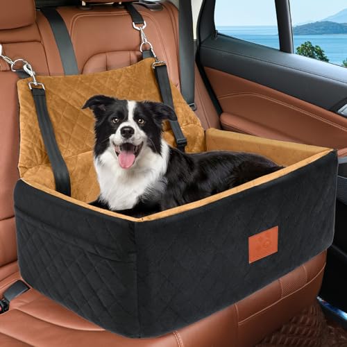 Hunde Autositz für Große&Mittlere Hunde, Hundesitz Auto für unter 55 lbs oder 2 kleine, Waschbar Hundeautositz für den Rücksitz mit dickem Kissen,2 Sicherheitsleinen Hunde Autositz für Große&Mittlere Hunde, Hundesitz Auto für unter 55 lbs oder 2 kleine, Waschbar Hundeautositz für den Rücksitz mit dickem Kissen,2 Sicherheitsleinen von HEGCOIIE