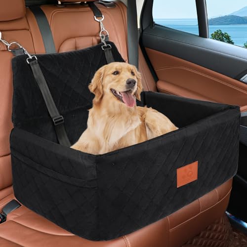 Hunde Autositz für Große&Mittlere Hunde, Hundesitz Auto für unter 55 lbs oder 2 kleine, Waschbar Hundeautositz für den Rücksitz mit dickem Kissen,2 Sicherheitsleinen Hunde Autositz für Große&Mittlere Hunde, Hundesitz Auto für unter 55 lbs oder 2 kleine, Waschbar Hundeautositz für den Rücksitz mit dickem Kissen,2 Sicherheitsleinen von HEGCOIIE