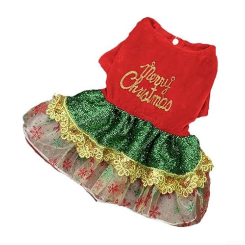 Festliches Cosplay-Kleid für kleine Haustiere, bezaubernder Look für Weihnachtsfeiern, Größe L von HEIBTENY