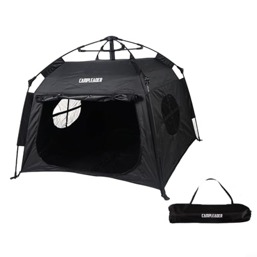 HEIBTENY Großes Automatisches Zelt Für Hunde Haustiere, Draußen Zuhause Vollautomatisch Faltbar, Für Katzen Und Hunde, Tragbares Campingzelt, 100 X 100 X 75 cm(Black) von HEIBTENY