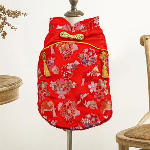 Traditionelles Haustierkostüm, Satin, Cheongsam-Design, für Hochzeiten und lässige Versammlungen, Größe L Traditionelles Haustierkostüm, Satin, Cheongsam-Design, für Hochzeiten und lässige Versammlungen, Größe L von HEIBTENY