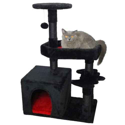 Katzenbaum, Gothic-Katzenbaum mit Sarg, Katzenbett, 80 cm, Katzenturm mit Kratzbaum, geräumige Katzenhütte und hängende Kugel, mehrstufige Katzenmöbel, gruseliger Katzenbaum für Indoor-Katzen Katzenbaum, Gothic-Katzenbaum mit Sarg, Katzenbett, 80 cm, Katzenturm mit Kratzbaum, geräumige Katzenhütte und hängende Kugel, mehrstufige Katzenmöbel, gruseliger Katzenbaum für Indoor-Katzen von HEILCAIVV