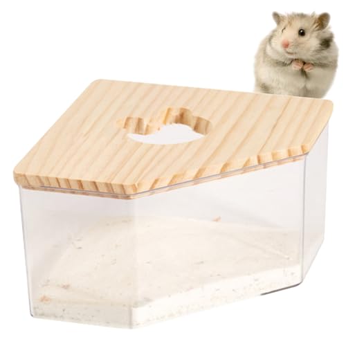 HEKARBAMILL Hamster Sandbad Acryl Rennmaus Sandbad großes Zimmer Sonnenbad und Graben Hamster Badezimmer Rechtwinkel Hamster Toilette Haustier Gegenstände von HEKARBAMILL