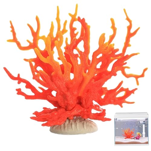 HEKARBAMILL Korallendekor, künstliche Korallenriff Dekor, 6,7x2.6 '' Fake Coral Ornament, dekorative Korallenskulptur Strandzimmerdekor, Rot Orange von HEKARBAMILL