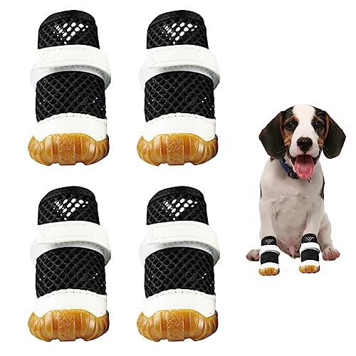 Hundeschuhe für heißes Wetter 4pcs atmungsaktive Hundefuße für heiße Pflasterung Hundes Sommerschuhe Nicht-Schlupf-PAW-Schutz 2 Pfotenschutzschutz von HEKARBAMILL