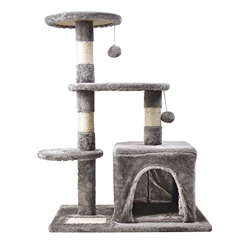 Katzenkletterbaum Katzenklettergerüst, Katzenstreu, Kratzbaum, Katzenkratzbaum, integriertes Katzenregal, Katzenkratznest, Katzensprungplattform, Katzenspielzeug Cat Tree Vision von HEKDIKTT